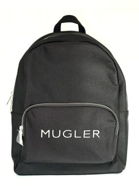 Mugler Black Neoprene Backpack with Silver Tone Accents + Logo NEW! VIP GIFT